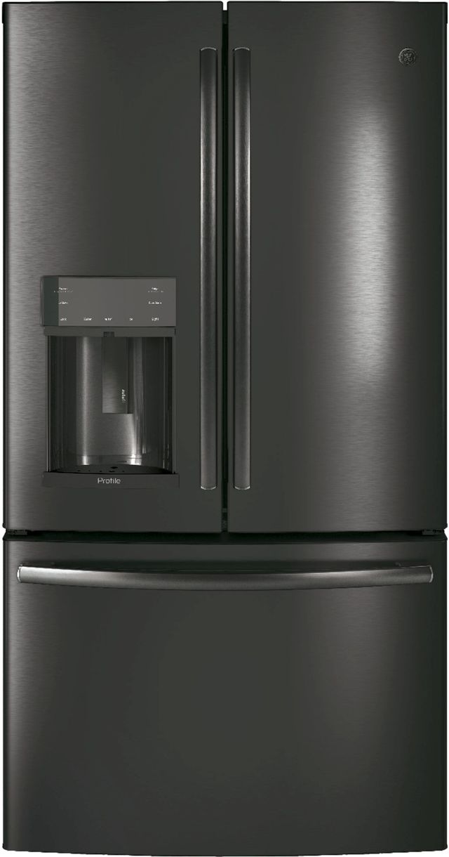 GE Profile™ 36 in. 22.23 Cu. Ft. Black Stainless Steel Counter Depth French Door Refrigerator-0