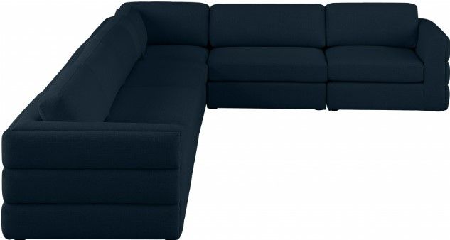 Meridian Furniture Beckham 6-Piece Navy Modular Sectional Sofa Set-1