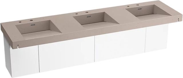 KOHLER® Constellation™ Canvas 90" Wall-Mount Basin Lavatory System and White Powder-Coated Shroud-0
