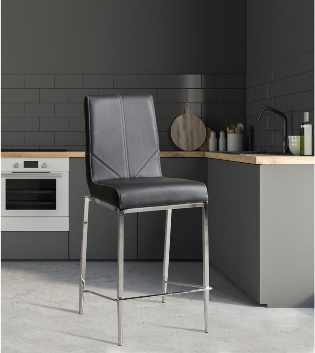 Mazin Furniture Latte Black Counter-Height Chair-2