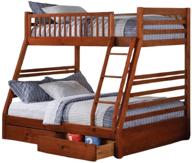 IFDC Honey Oak Youth Single/Double Bunk Storage Bed-0