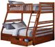 IFDC Honey Oak Youth Single/Double Bunk Storage Bed-0