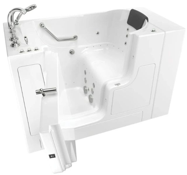 American Standard Gelcoat White 30” x 52” Walk-in Tub with Combination Air Spa and Whirlpool Systems - Left-Hand Drain with Faucet-0