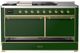 Ilve® Majestic III 60" Emerald Green Pro Style Dual Fuel Liquid Propane Range with Solid Door and Brass Trim-2