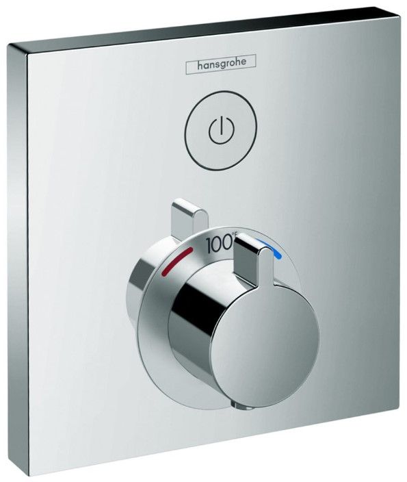 Hansgrohe ShowerSelect Chrome Square Thermostatic Trim with One Function-0