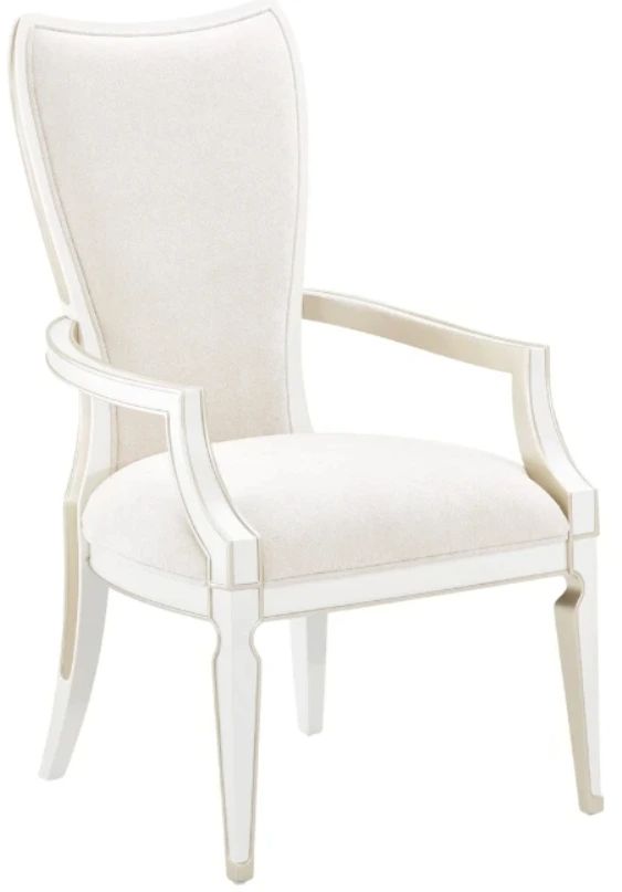 Michael Amini® La Marisia Creamy Pearl Dining Arm Chair-0