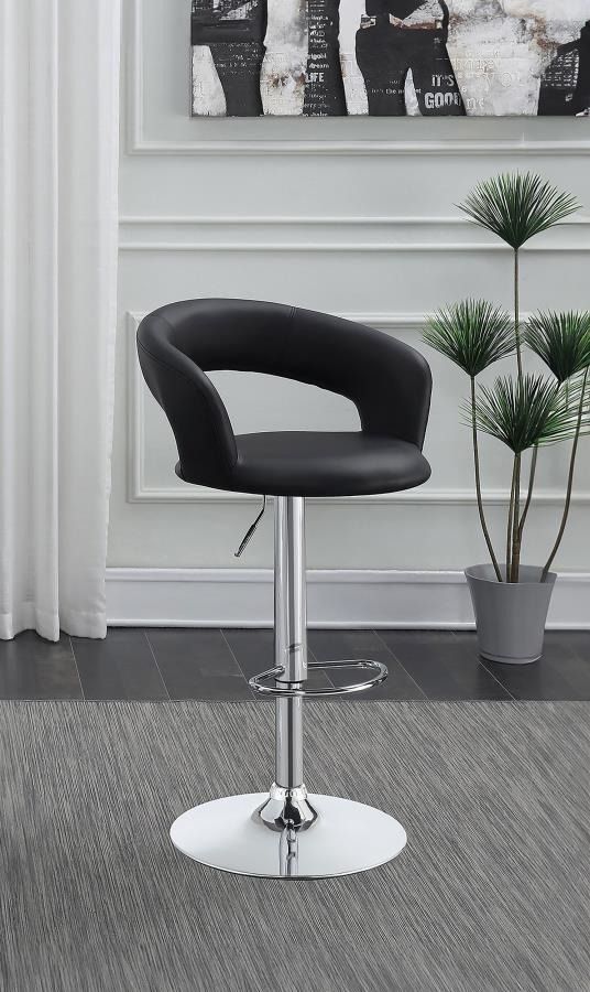 Coaster® Barraza Black/Chrome Adjustable Stool-2