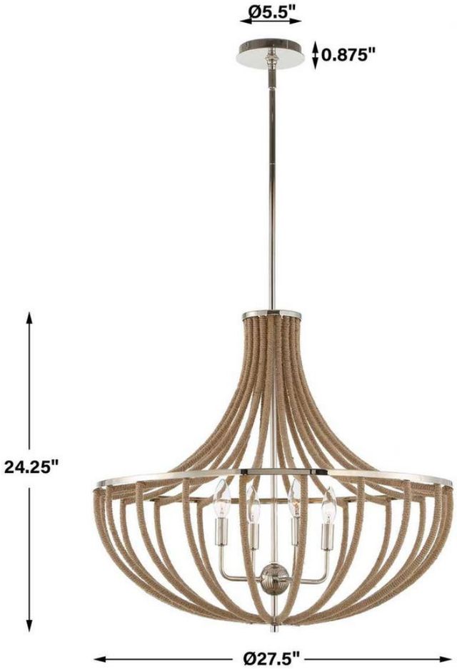 Uttermost® Lovelock Brown/Nickel 4-Light Pendant-2