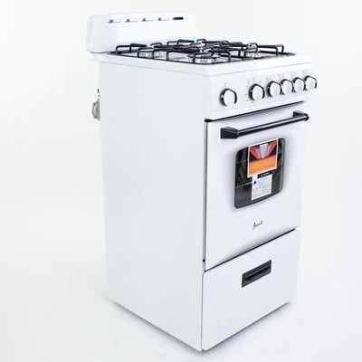 Avanti® 20" White Freestanding Gas Range-2
