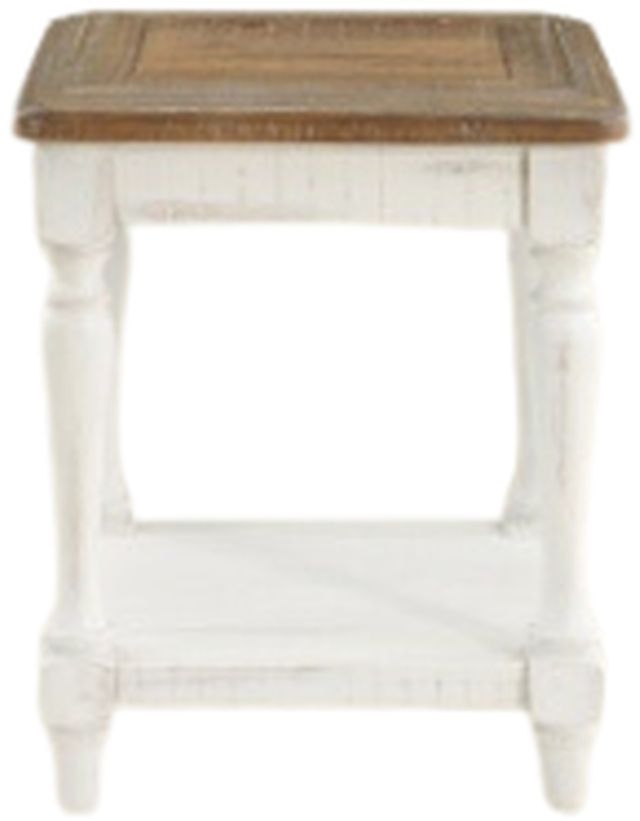 Winners Only® Augusta Rustic Brown 20" End Table with White Base-1