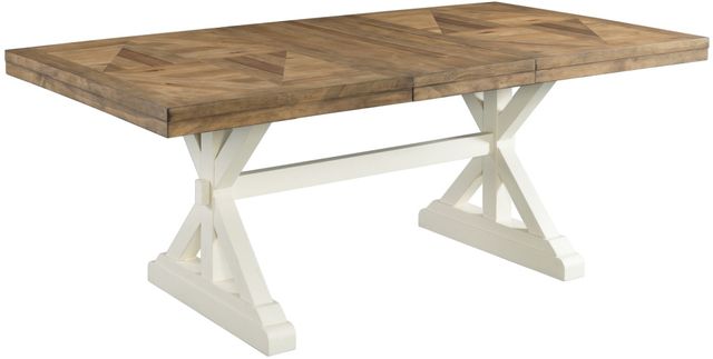Elements International Park Creek Chestnut Dining Table with Antique White Base-2