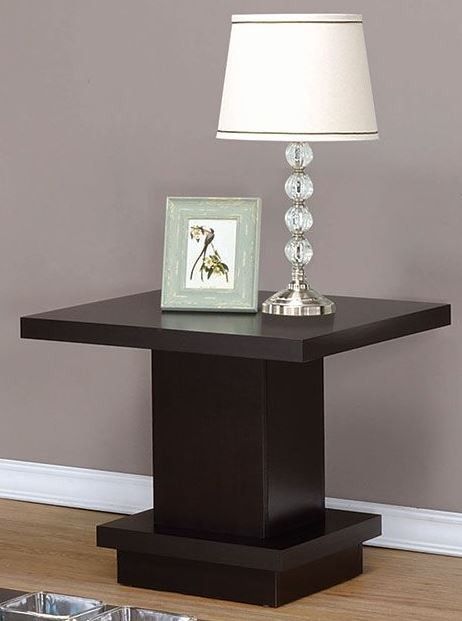 Coaster® Reston Cappuccino Pedestal Square End Table-1