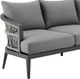 Armen Living Zella Gray/Light Gray Rope/Metal Outdoor Sofa with Cushions-3