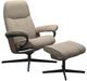 Stressless® by Ekornes® Customizable Consul Medium Manual Recliner and Ottoman with Cross Base-0