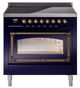Ilve® Nostalgie II Noblesse 36'' Midnight Blue Pro Style Induction Range with Burnished Trim-3