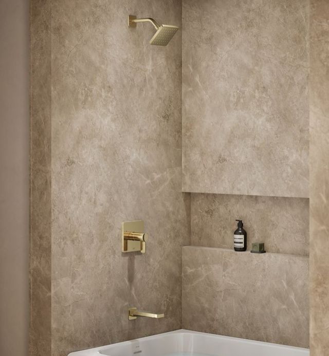 KOHLER® Parallel® Rite-Temp® Vibrant French Gold 2.5 GPM Bath and Shower Trim Kit-1
