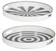 A & B Home Quinn 2-Piece Black/White Round Tray Set-1