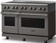 Viking® 5 Series 48" Damascus Gray Pro Style Induction Range with Polished Chrome Trim-2