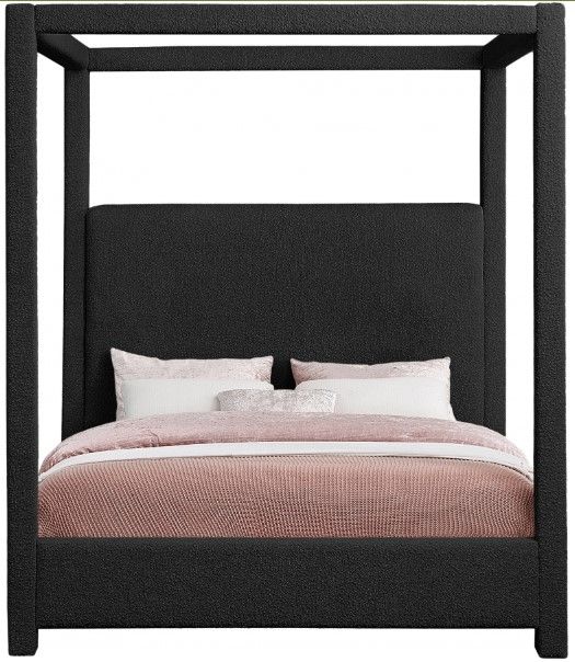 Meridian Furniture Eden Black King Upholstered Canopy Bed-1