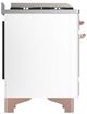 Ilve® Majestic III 60" White Pro Style Dual Fuel Liquid Propane Range with French Top and Copper Trim-4