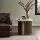 Four Hands Toli Italian White End Table with Rustic Gray Base-3