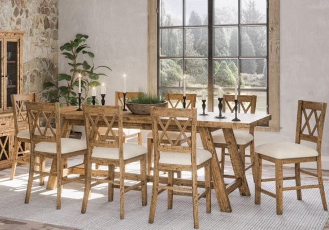 Jofran Inc. Telluride Beige/Gold Double X-Back Counter Stool-1