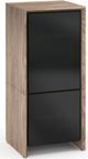 Salamander Designs® Barcelona 517 AV Cabinet-Natural Walnut/Black Glass-0