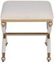 Linon Campaign Gold/Oatmeal Accent Stool-3