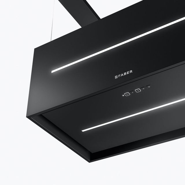 Faber Graziosa Isola 31" Matte Black Island Range Hood-1