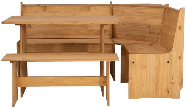 Linon Willow 3-Piece Natural Corner Nook Set-1