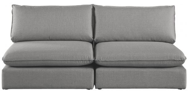 Meridian Furniture Mackenzie Grey 80" Linen Fabric Armless Modular Sofa-1