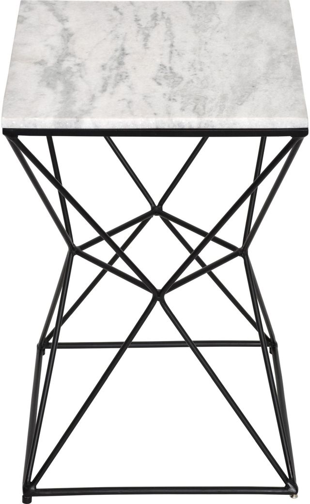 Renwil® Symmetry White Accent Table with Black Base-3