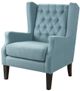 Olliix by Madison Park Blue Maxwell Button Tufted Wing Chair-0