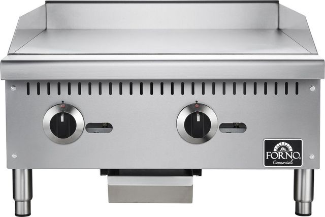 FORNO® 24" Stainless Steel Commercial Natural Gas Griddle -0