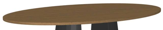 Amisco Customizable Gemma White Oak Veneer 72" Oval Dining Table-1