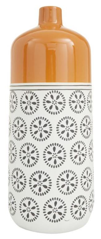 Deco Marche Orange/White Ceramic Vase-0