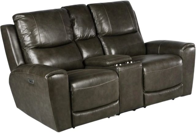 Steve Silver Co. Laurel Gray Power Reclining Console Loveseat-0