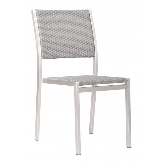 Zuo® Modern Metropolitan Brushed Aluminum Armless Chair-0
