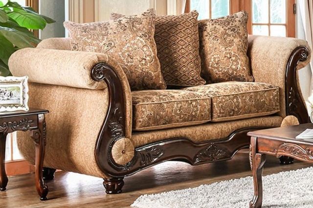 Furniture of America® Nicanor Gold Loveseat-0