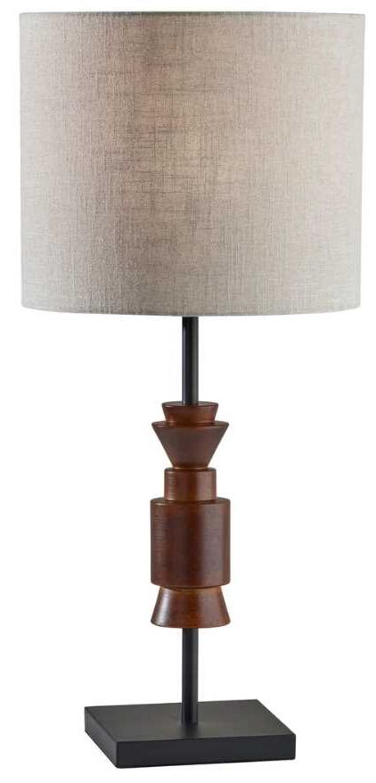 Adesso® Elton Black/Walnut Table Lamp-0