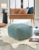 Signature Design by Ashley® Brynnsen Ivory/Teal Pouf-3