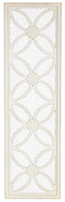 Deco Marche White Floral Panel Wall Decor-0
