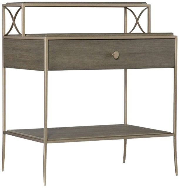 Hooker® Furniture Elixir Champagne Silver/Soft Gray Nightstand-0