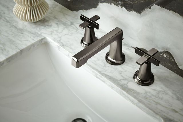 Brizo Levoir™ Brilliance® Black Onyx Widespread Lavatory Low Cross Handle Kit-1