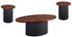 Elements International Rosemond 3-Piece Cherry Occasional Table with Black Base Set-0