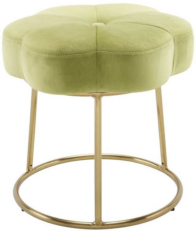 Linon Flower Gold/Green Vanity Stool-0