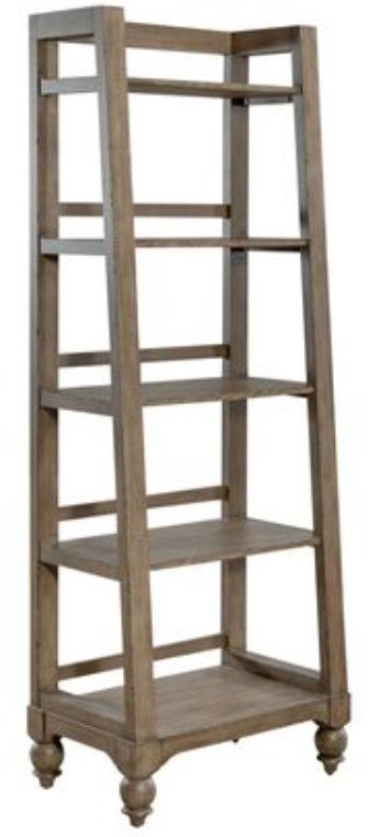Liberty Furniture Americana Farmhouse Dusty Taupe Leaning Pier Bookcase
