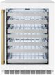 ZLINE Autograph Edition Touchstone 4.8 Cu. Ft. Stainless Steel Wine Cooler with White Matte Glass Door and Polished Gold Handle-0