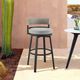 Armen Living Encinitas Black/Dark Gray Aluminum/Fabric/Rattan Outdoor Swivel Counter Stool-1