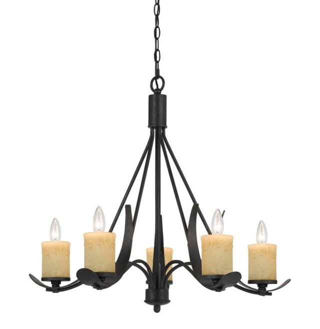 Cal® Lighting & Accessories Morelis 5-Light Black Smith Chandelier-0